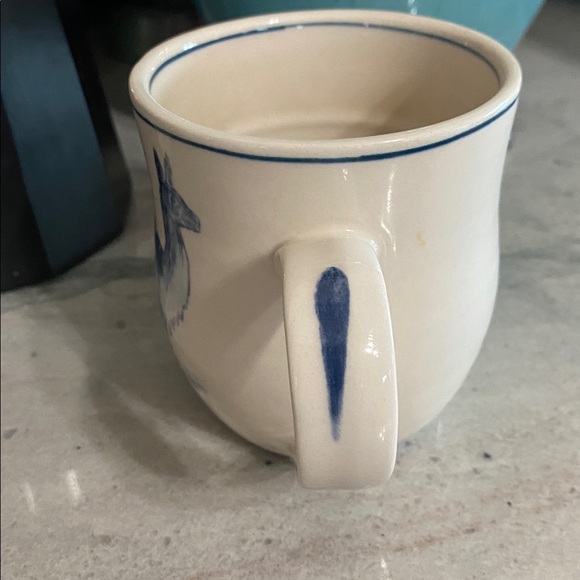 Anthropologie Molly Hatch Llama Mug Blue & off white - Picture 2 of 9